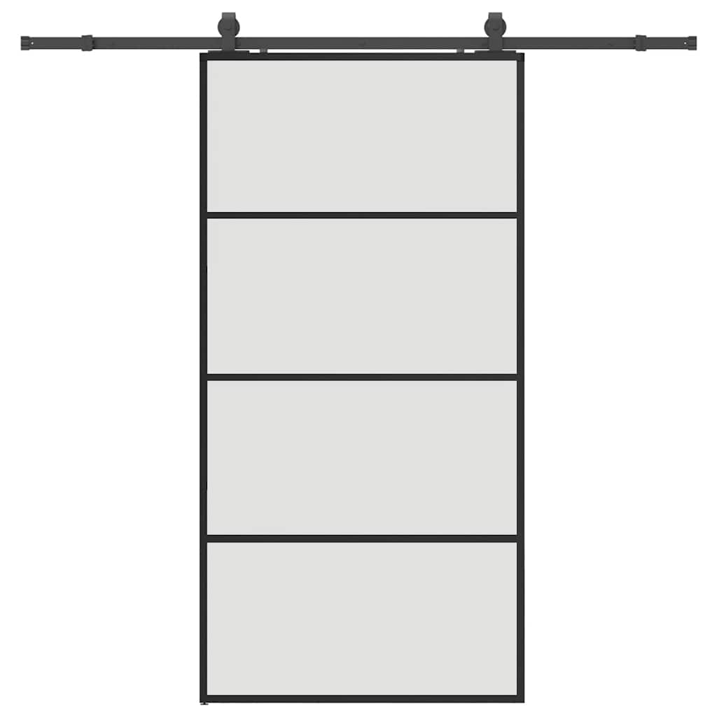 Sliding Door with Hardware Set Black 102.5x205 cm ESG Glass