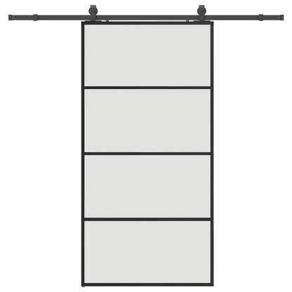 Sliding Door with Hardware Set Black 102.5x205 cm ESG Glass