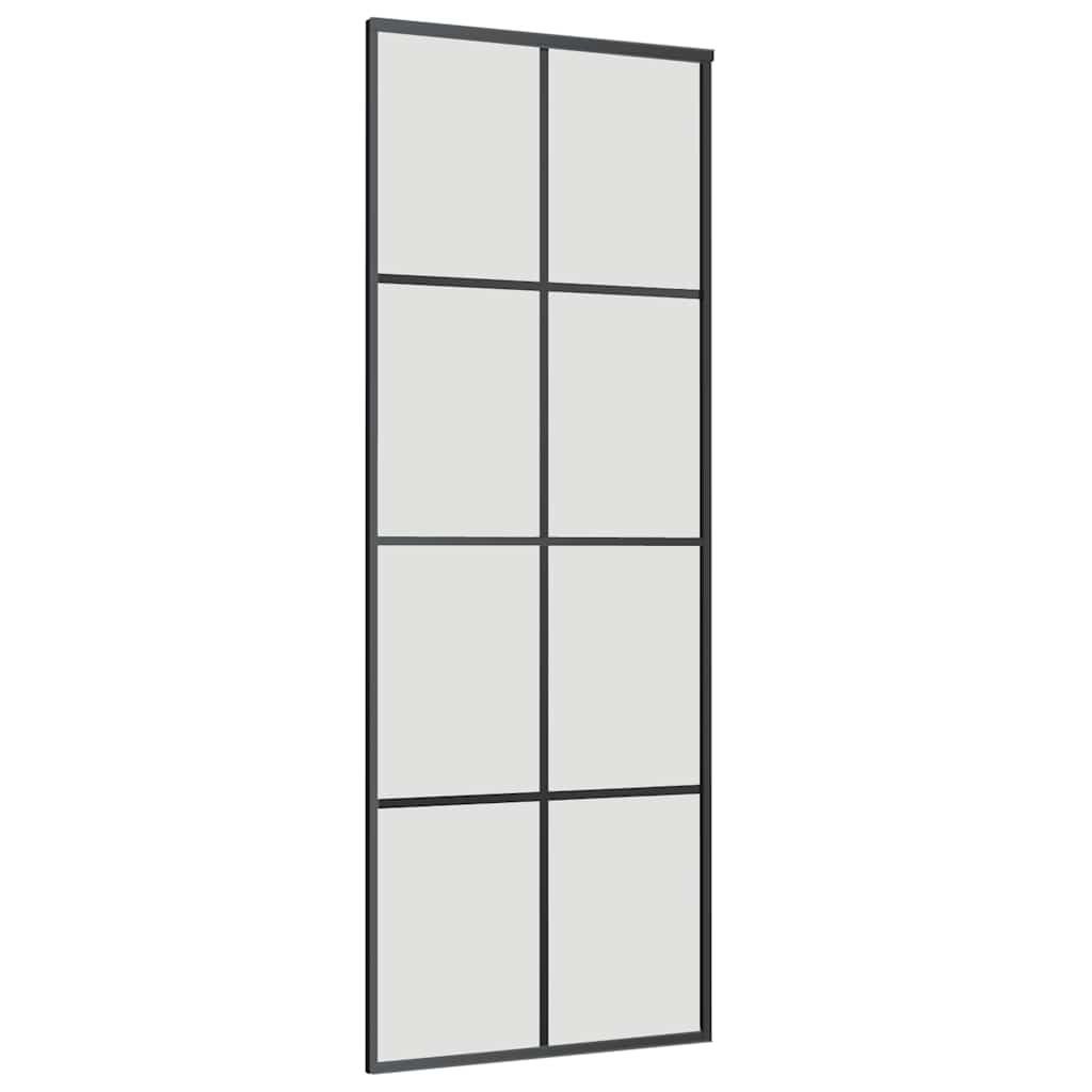Sliding Door with Hardware Set Black 76x205 cm ESG Glass