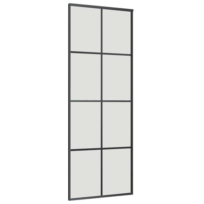Sliding Door with Hardware Set Black 76x205 cm ESG Glass