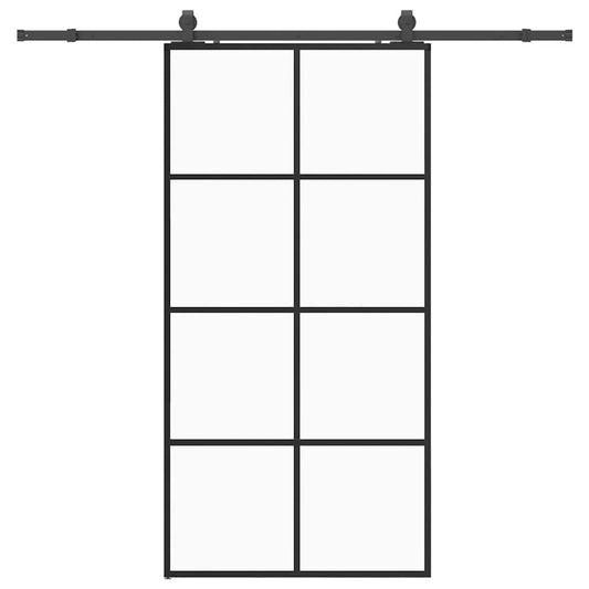 Sliding Door with Hardware Set Black 102.5x205 cm ESG Glass