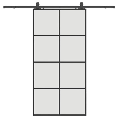 Sliding Door with Hardware Set Black 102.5x205 cm ESG Glass