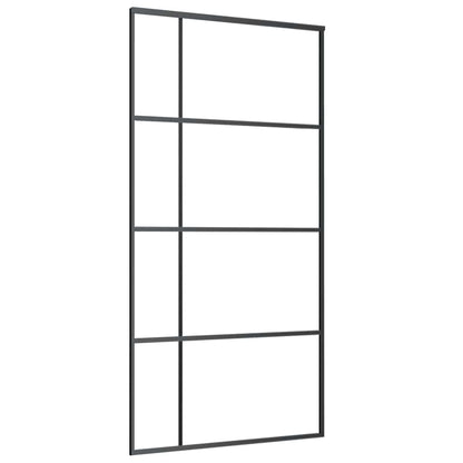 Sliding Door with Hardware Set Black 102.5x205 cm ESG Glass