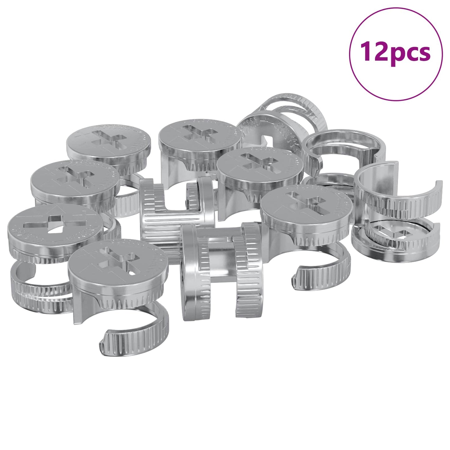 Cam Lock Nuts 12 pcs Silver 12 x 10 mm Metal