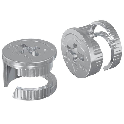 Cam Lock Nuts 2 pcs Silver 15 x 11.5 mm Metal