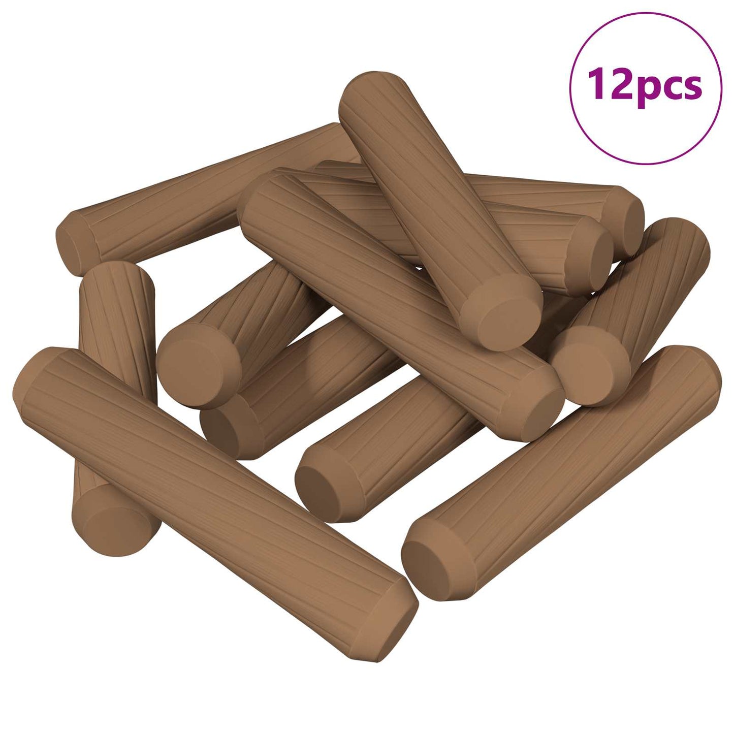 Wooden Dowels 12 pcs Brown Ø 8 x 35 mm Solid wood
