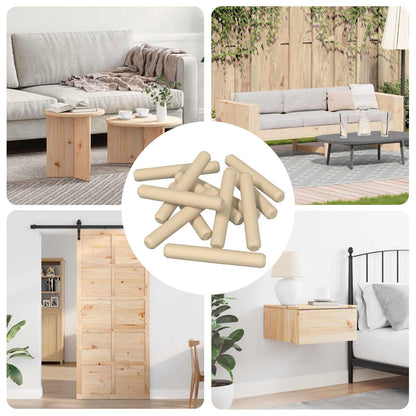 Wooden Dowels 12 pcs Brown Ø8 x 50 mm Solid wood