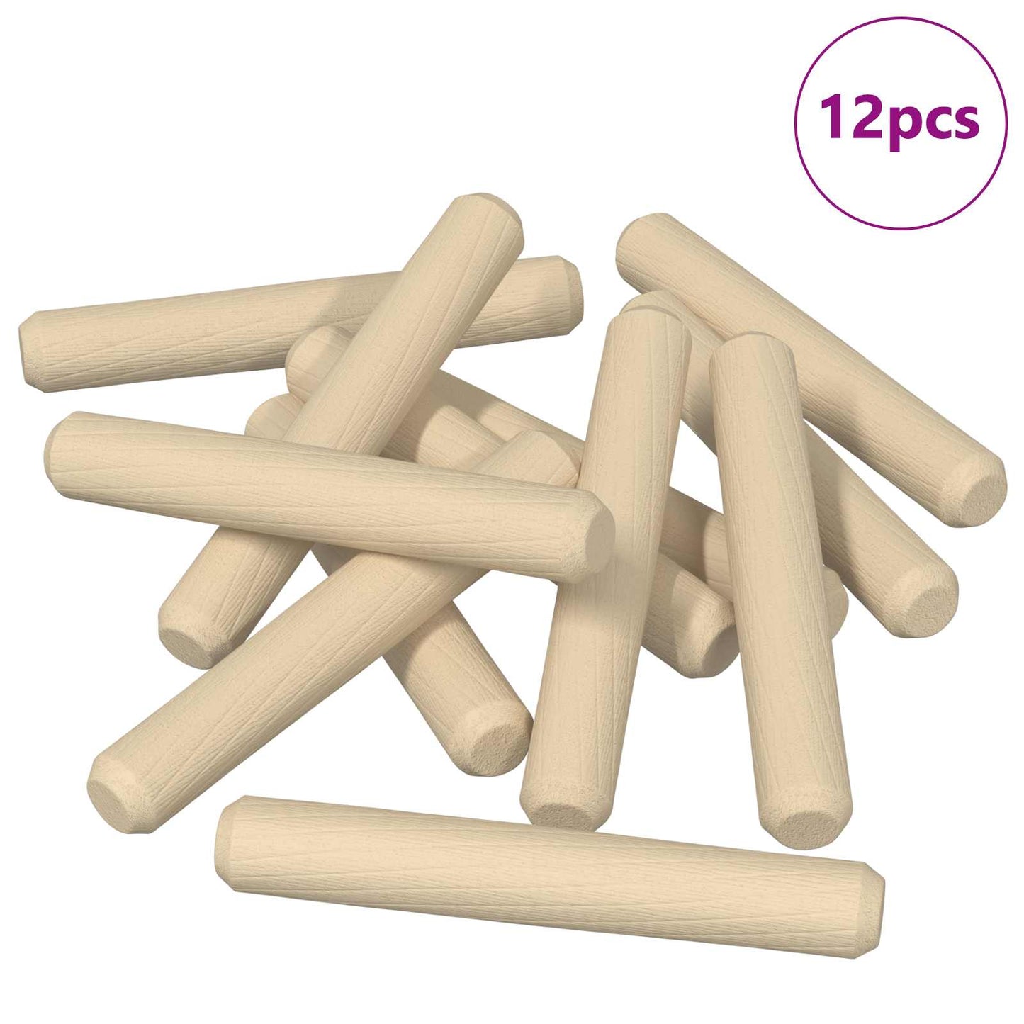 Wooden Dowels 12 pcs Brown Ø 8 x 50 mm Solid wood