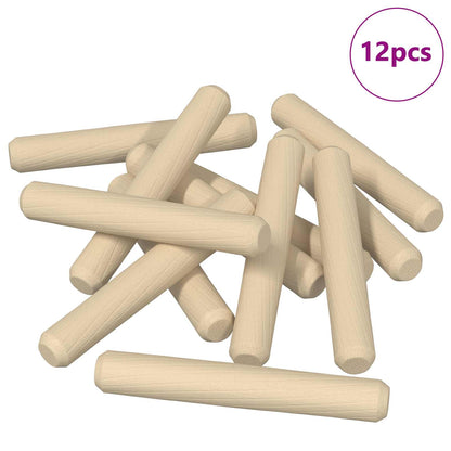 Wooden Dowels 12 pcs Brown Ø 8 x 50 mm Solid wood