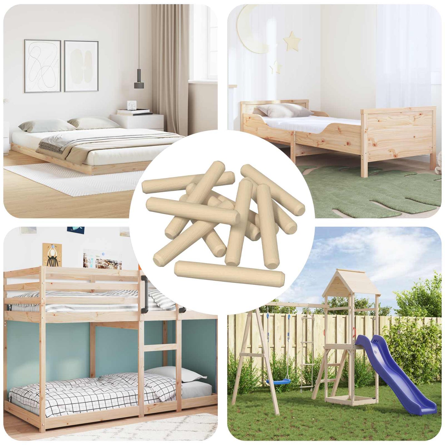 Wooden Dowels 12000 pcs Brown Solid wood