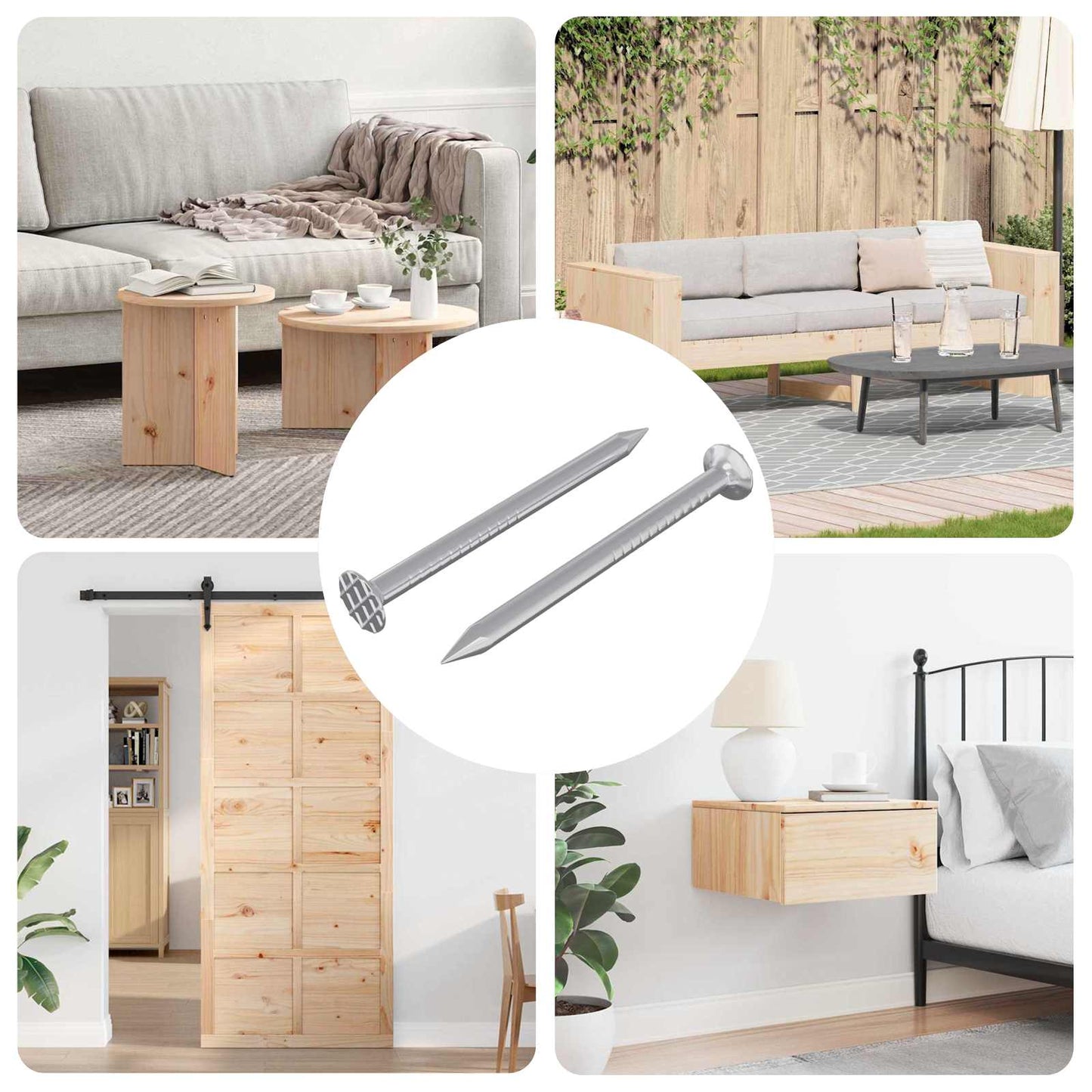 Nails for Wood 2 pcs Silver Ø 3 x 15 mm Metal