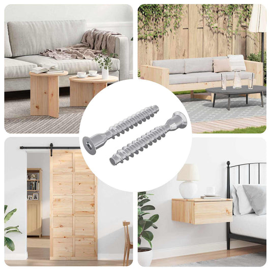 Confirmat Screws 2 pcs Silver Ø7 x 50 mm Metal