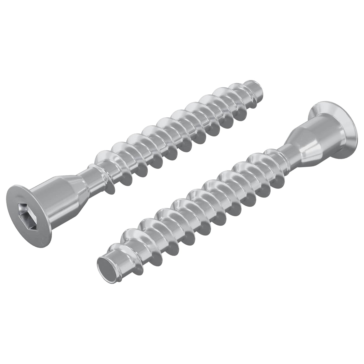 Confirmat Screws 2 pcs Silver Ø7 x 50 mm Metal