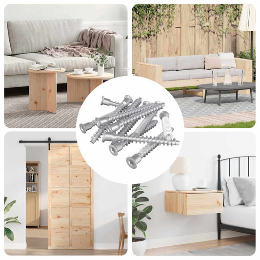 Confirmat Screws 12 pcs Silver Ø7 x 58 mm Metal