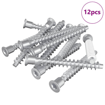 Confirmat Screws 12 pcs Silver Ø7 x 58 mm Metal