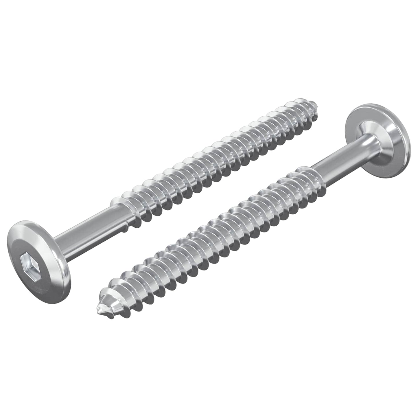 Wood Screws 2 pcs Silver M6 x 70 mm Steel