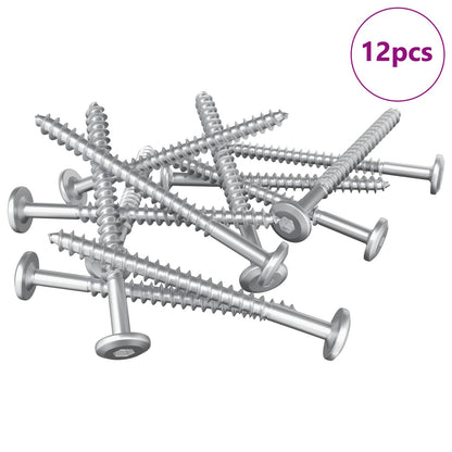 Wood Screws 12 pcs Silver M6 x 70 mm Steel