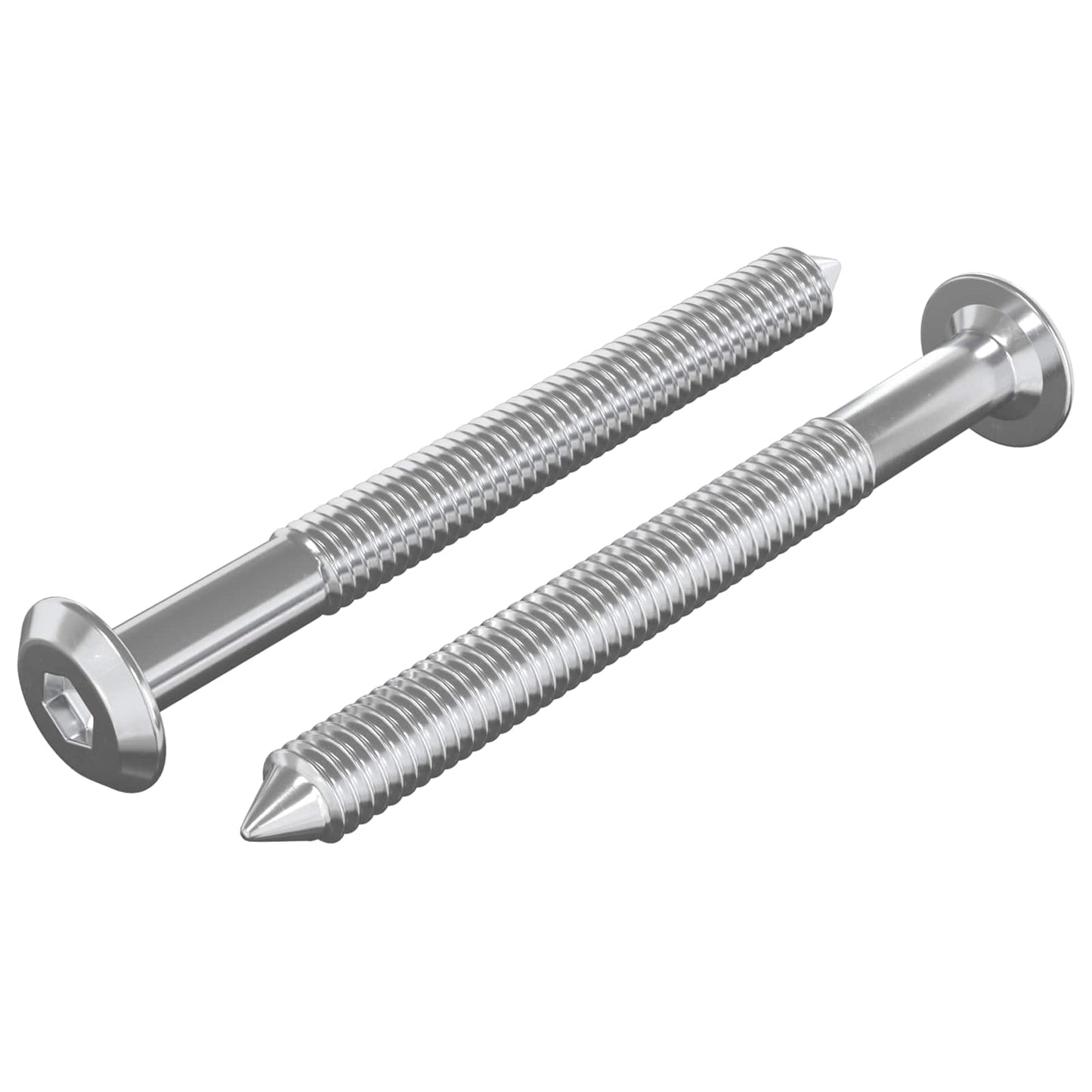 Furniture Screws 2 pcs Silver M6 x 60 mm Steel