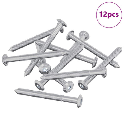 Furniture Screws 12 pcs Silver M6 x 60 mm Steel