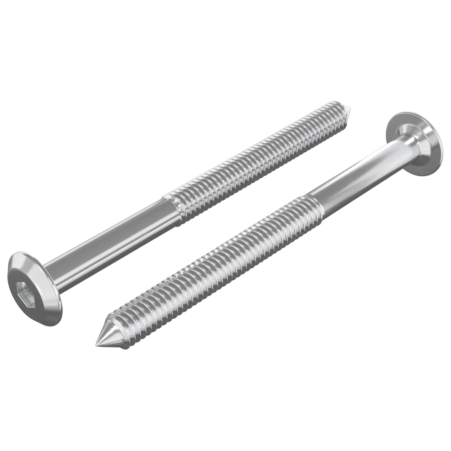 Furniture Screws 2 pcs Silver M6 x 70 mm Steel