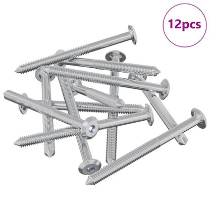 Furniture Screws 12 pcs Silver M6 x 70 mm Steel