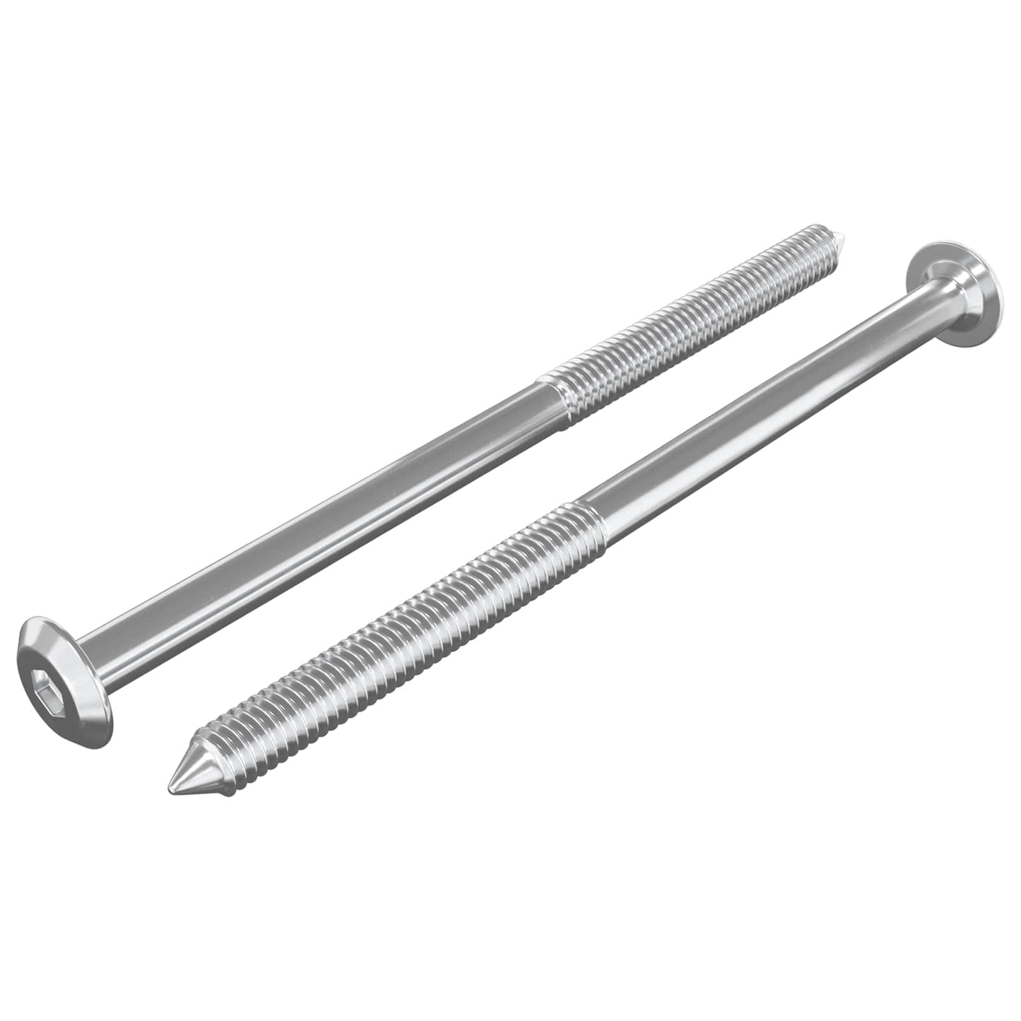 Furniture Screws 2 pcs Silver M6 x 100 mm Steel
