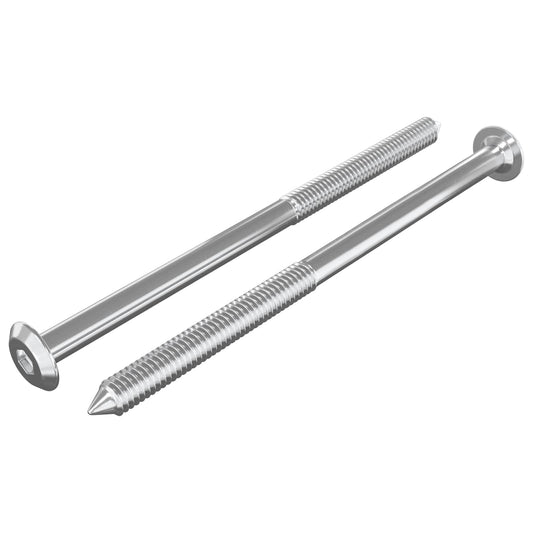 Furniture Screws 2 pcs Silver M6 x 100 mm Steel