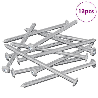 Furniture Screws 12 pcs Silver M6 x 100 mm Steel