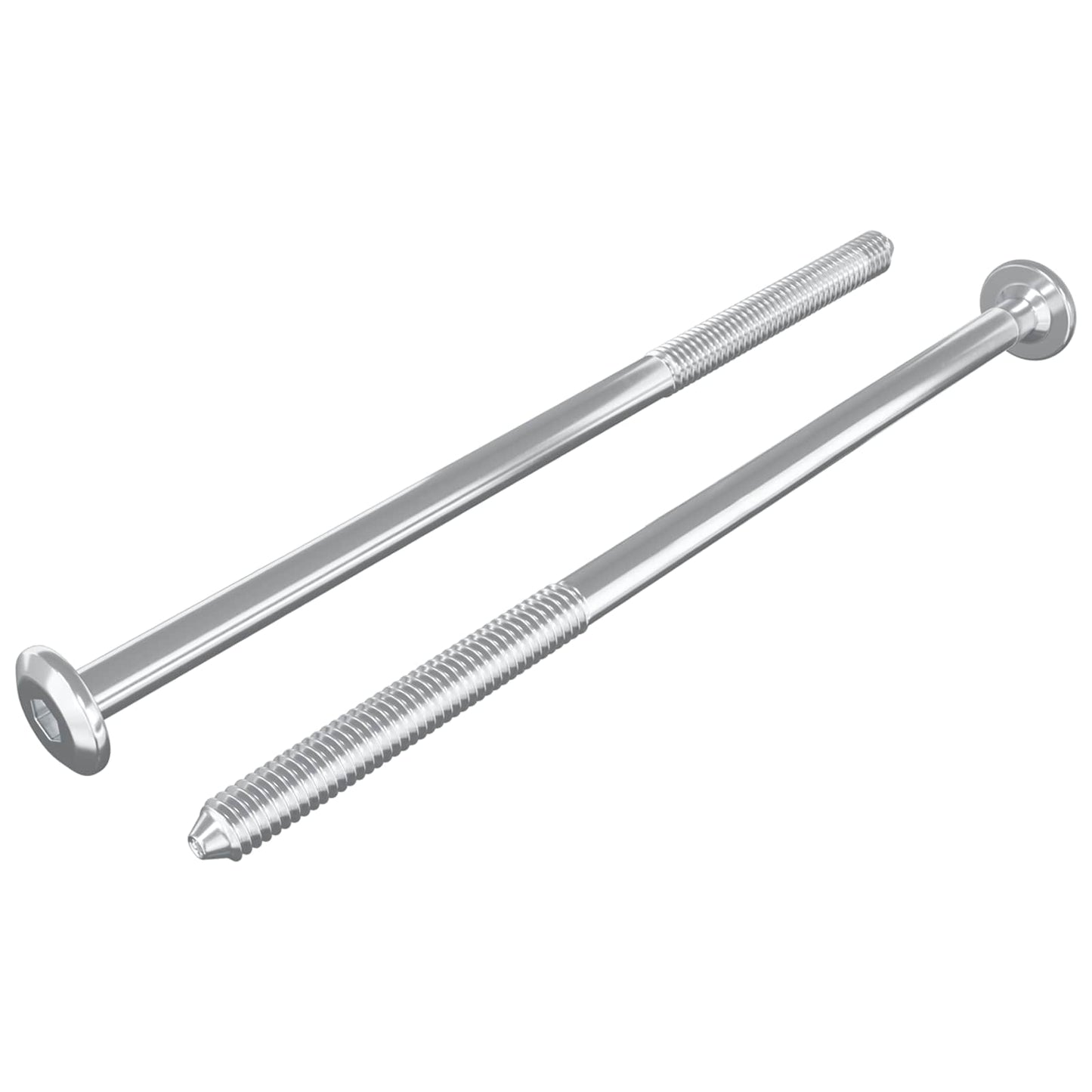 Furniture Screws 2 pcs Silver M6 x 120 mm Steel