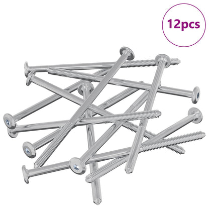 Furniture Screws 12 pcs Silver M6 x 120 mm Steel