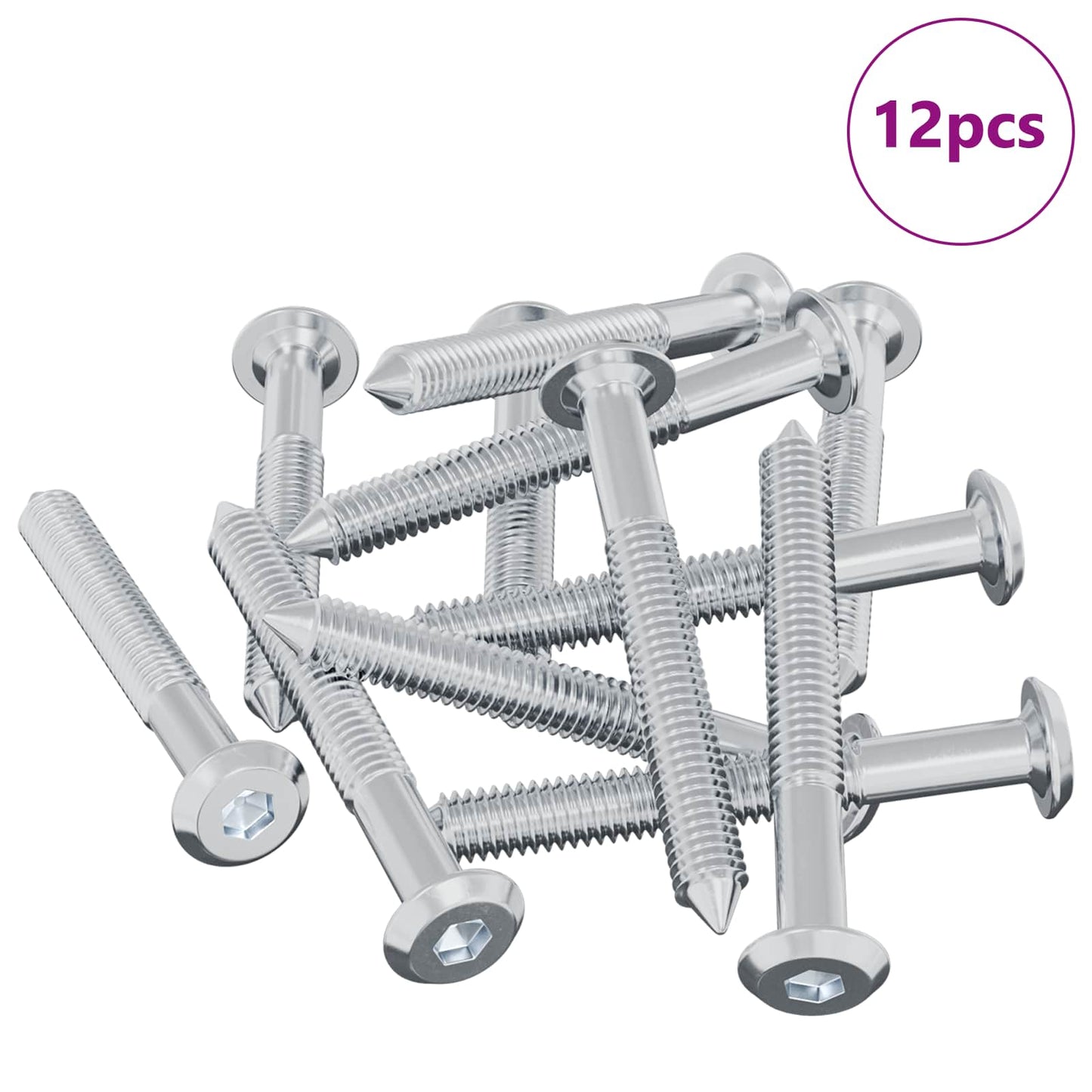 Screw 12 pcs Silver M6 x 50 mm Steel