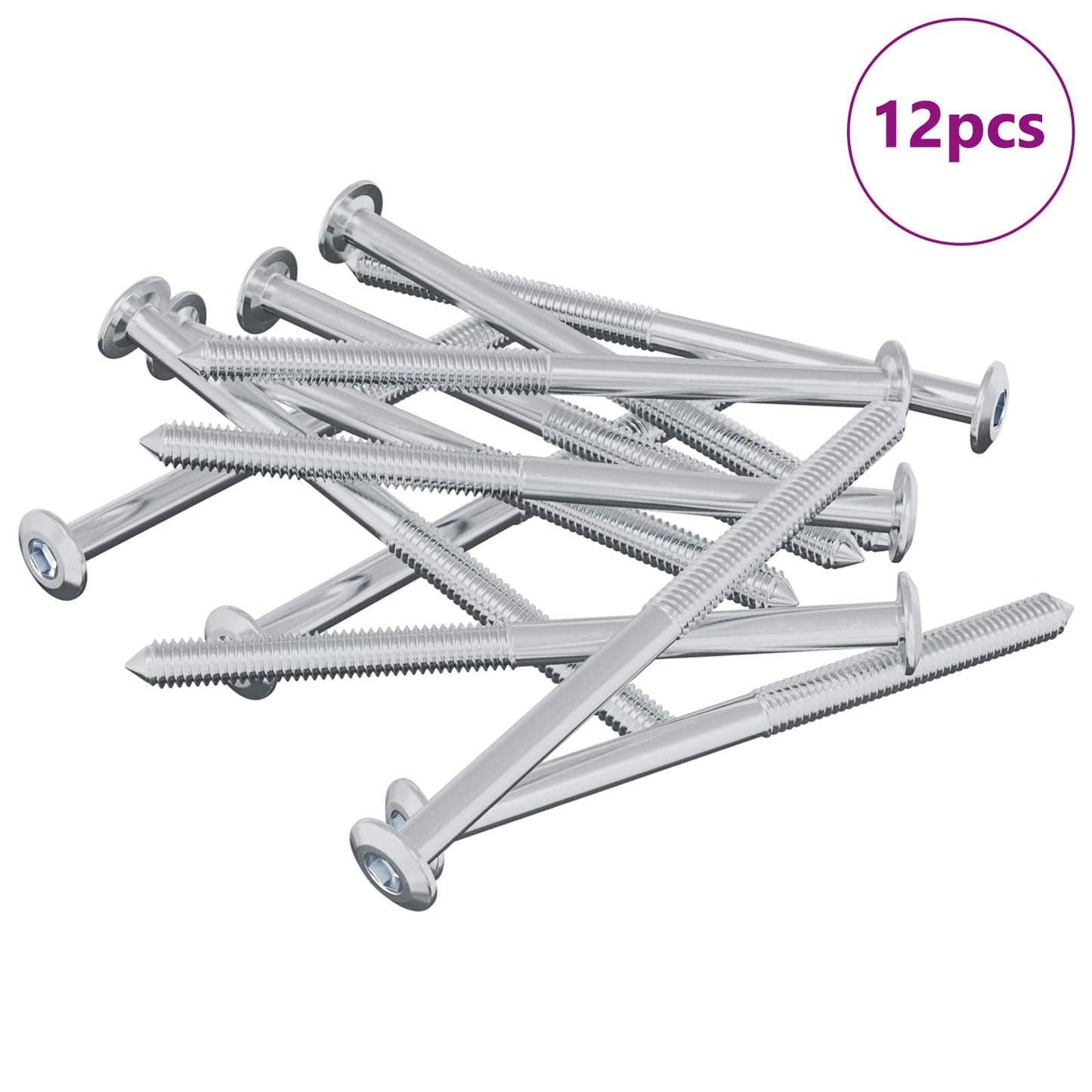 Screw 12 pcs Silver M6 x 85 mm Steel