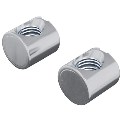 Barrel Nuts 2 pcs Silver M6 x 12 mm Metal