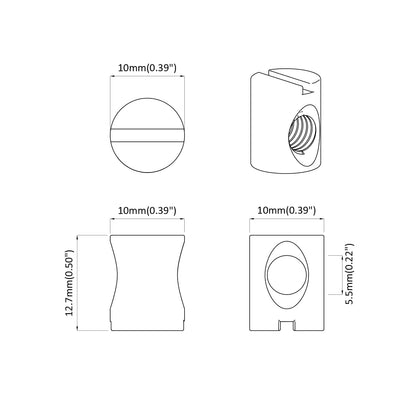 Barrel Nut 3462 pcs Silver M6 x 13 mm Iron