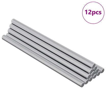 Threaded Rods 12 pcs Silver M6 x 120 mm Metal