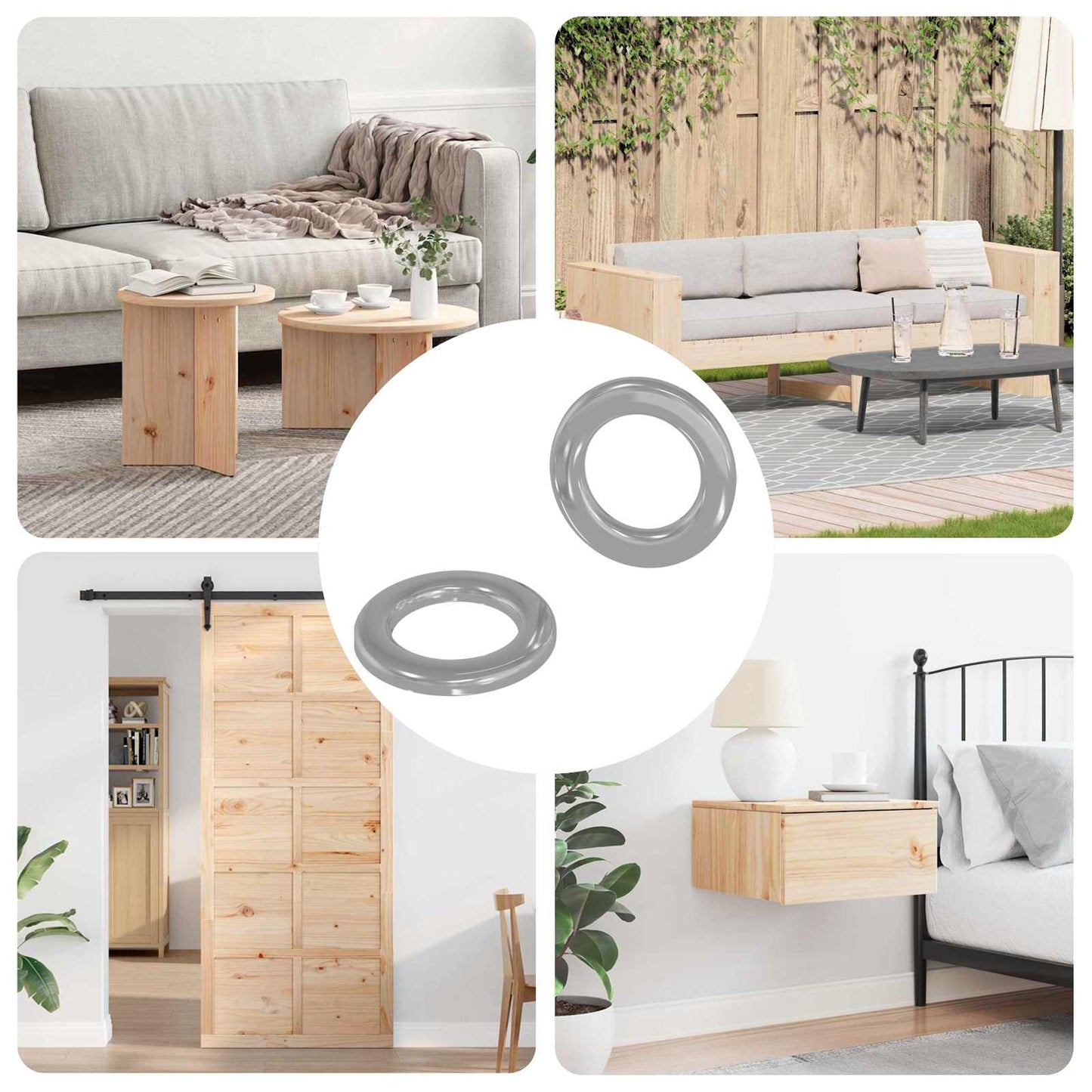 Washers 2 pcs Silver 10 x 10 x 0.8 mm Iron