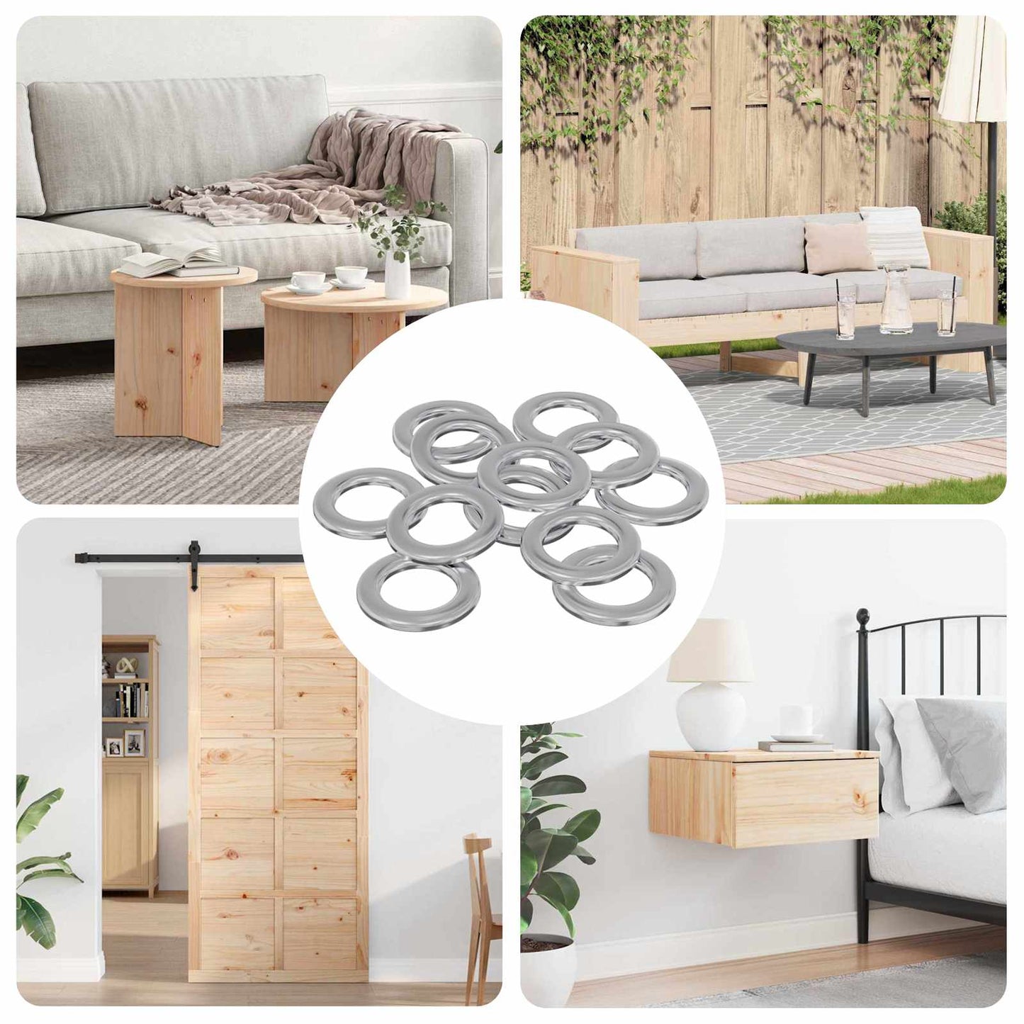 Washers 12 pcs Silver 10 x 10 x 0.8 mm Iron