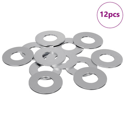 Washers 12 pcs Silver 16 x 16 x 1.5 cm Iron