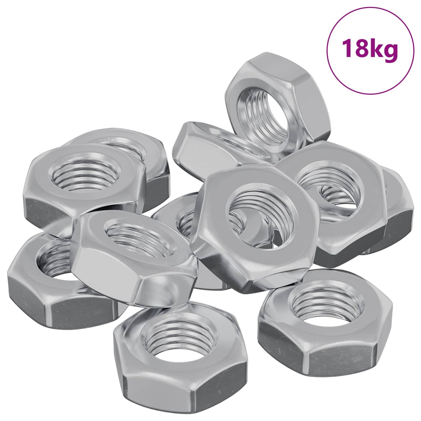 Hex Nut 3600 pcs Silver Metal