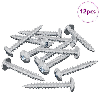 Wood Screw 12 pcs Silver M4 x 28 mm Iron