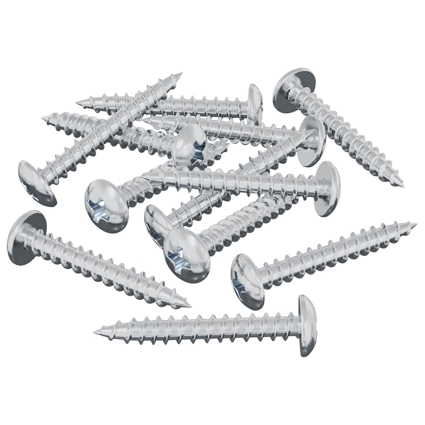 Wood Screw 8182 pcs Silver M4 x 28 mm Iron