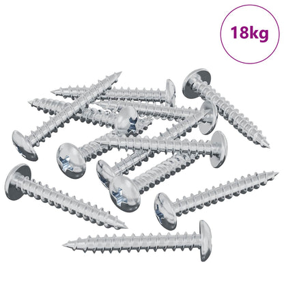 Wood Screw 8182 pcs Silver M4 x 28 mm Iron