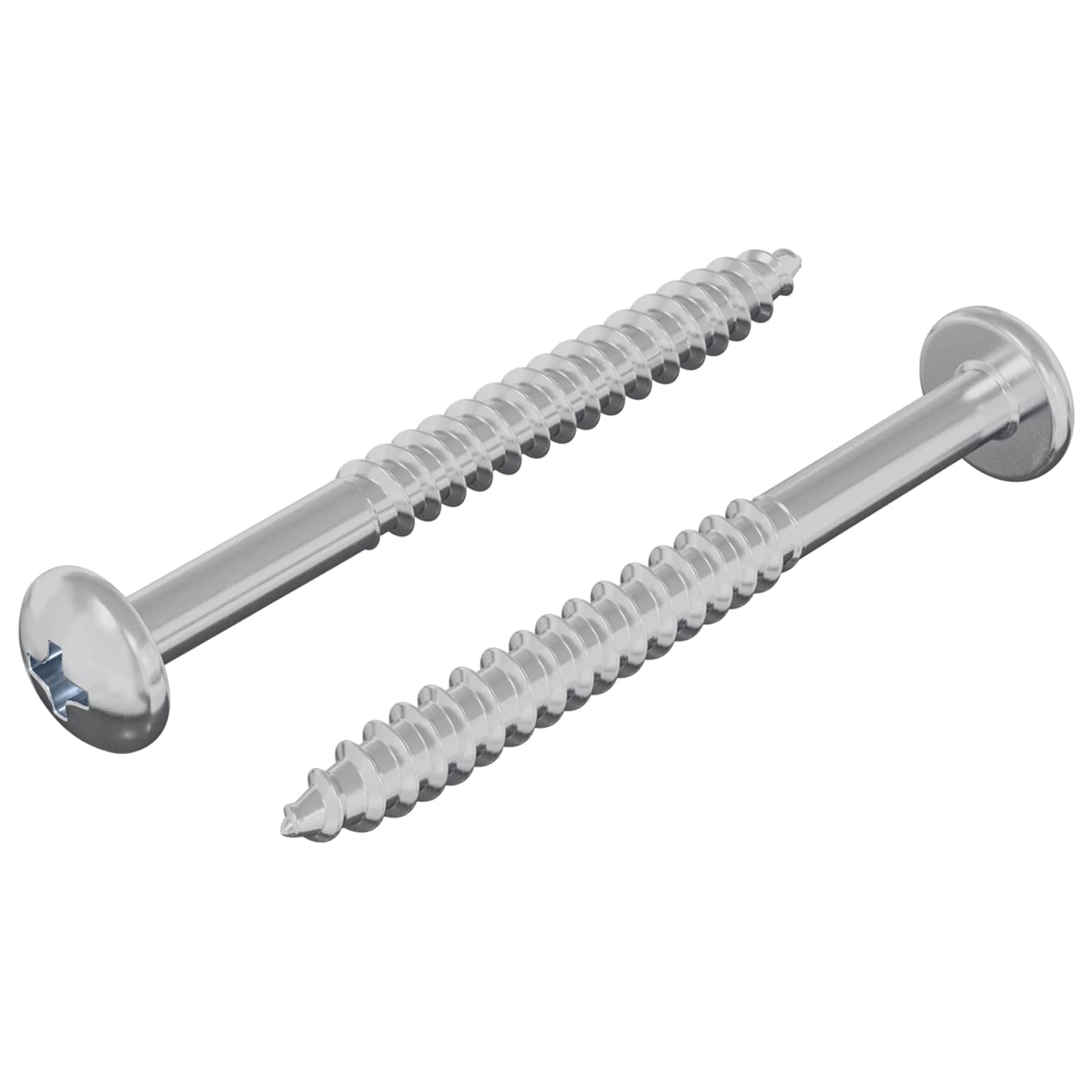 Wood Screw 2 pcs Silver 9.8 x 53 mm Steel