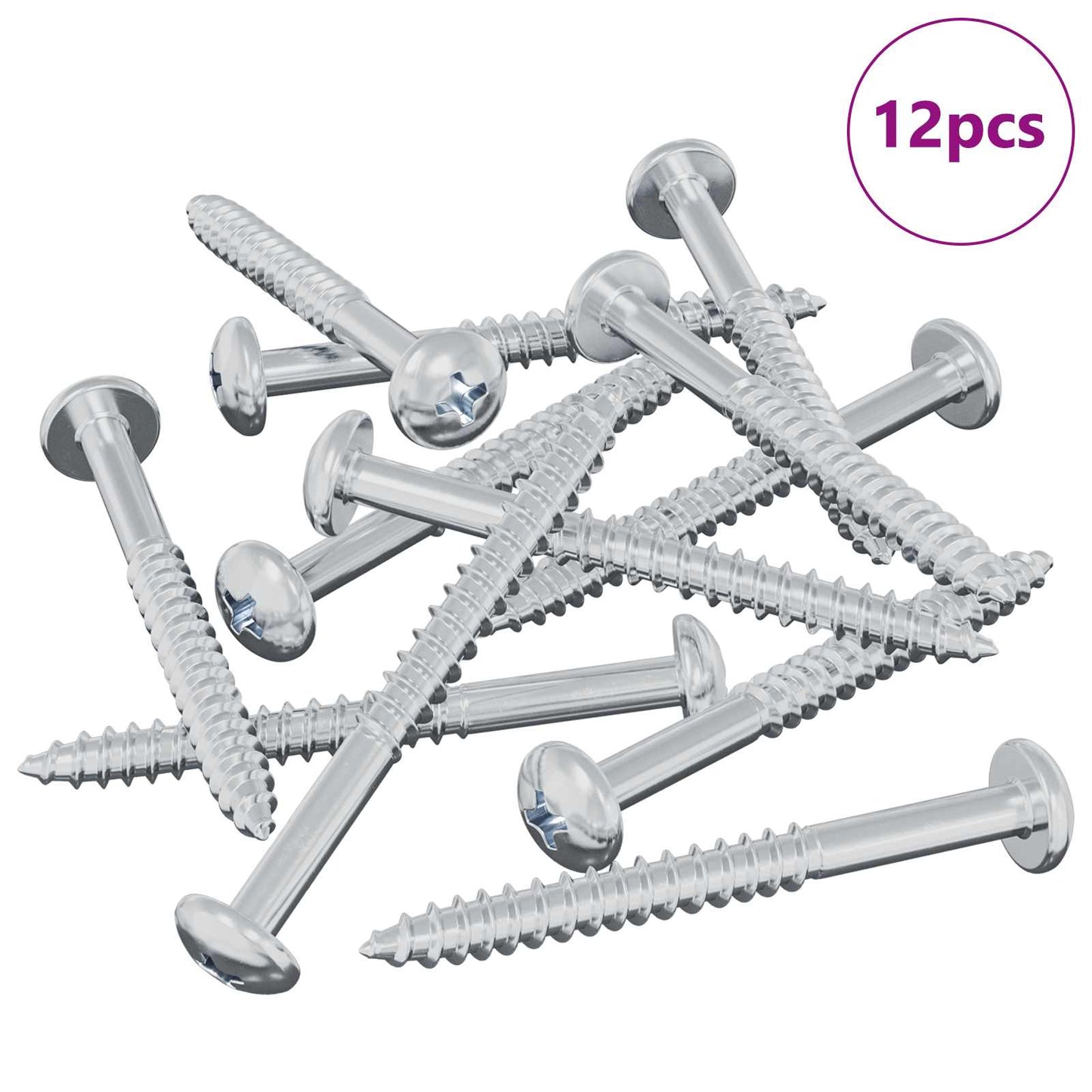 Wood Screw 12 pcs Silver 9.8 x 53 mm Steel