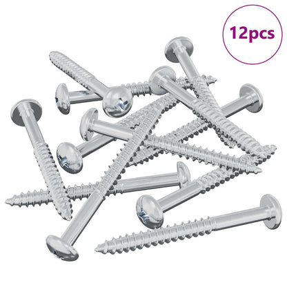 Wood Screw 12 pcs Silver 9.8 x 53 mm Steel