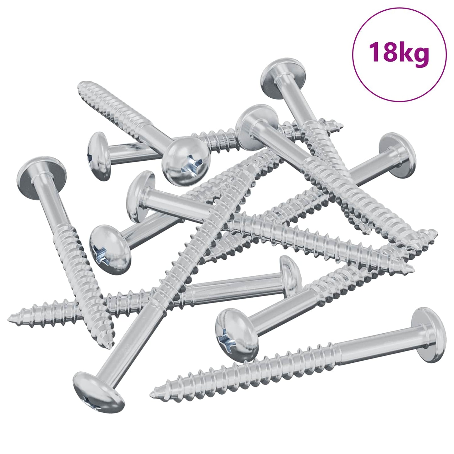 Wood Screw 3273 pcs Silver 9.8 x 53 mm Steel