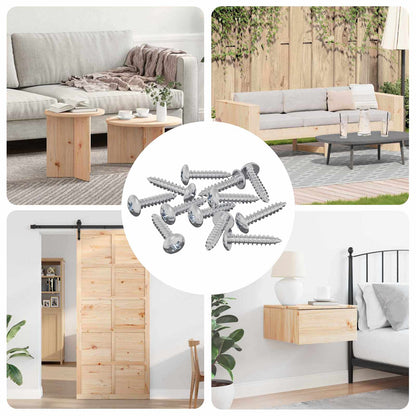 Wood Screws 10976 pcs Silver Steel