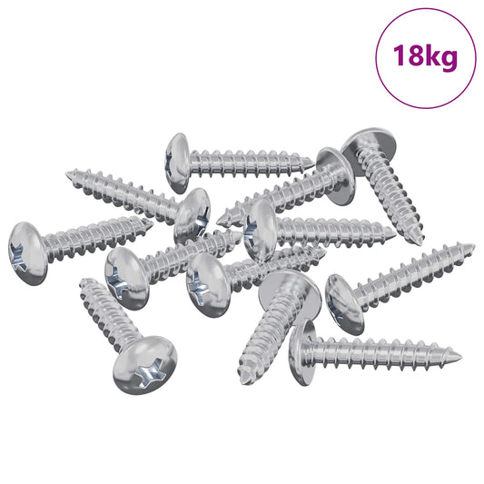 Wood Screws 10976 pcs Silver Steel