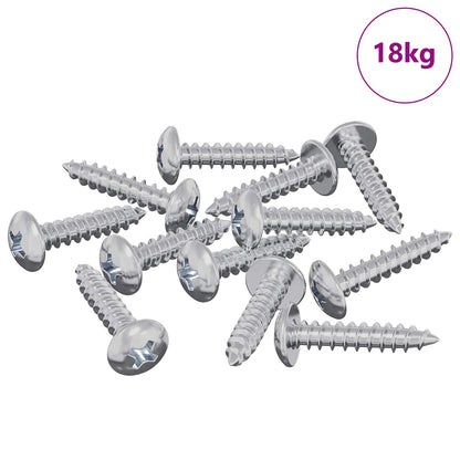 Wood Screws 10976 pcs Silver Steel