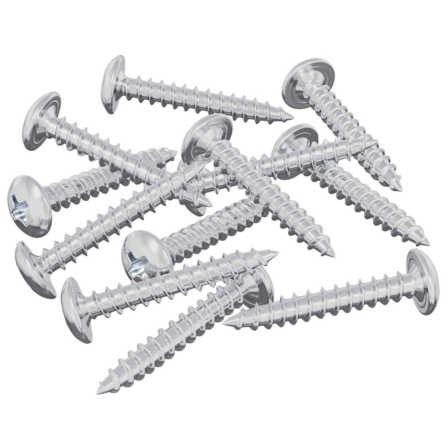 Wood Screws 12 pcs Silver M4 x 25 mm Steel